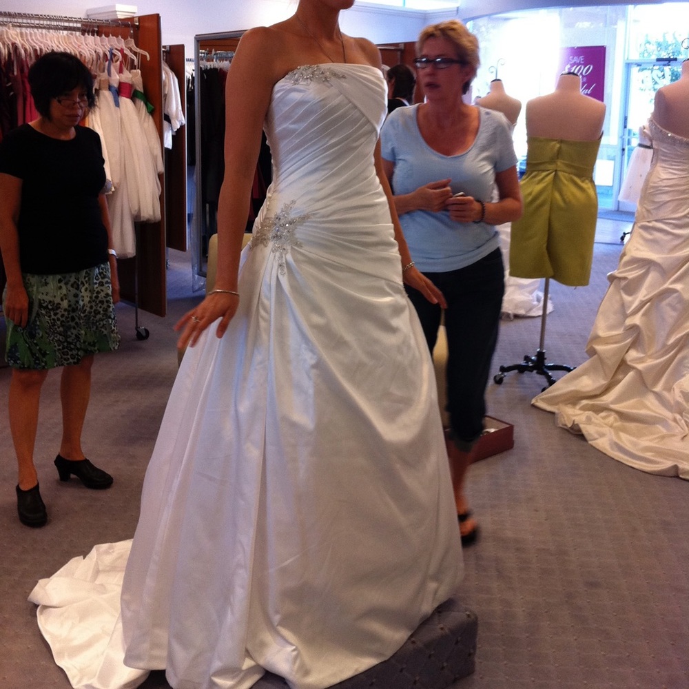 Alfred Angelo Satin A-Line Strapless Wedding Dress